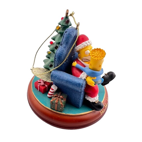 SIMPSONS Bradford Christmas Tree Ornament Illuminated “Ho Ho Homer” Santa Bart - Picture 4 of 9